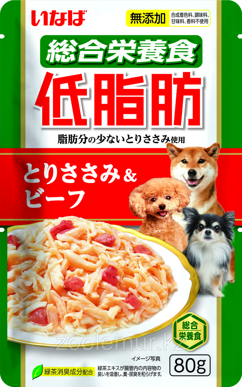 Влажный корм INABA Teishibo для собак Куриное филе и говядина в желе, паучи 80 г