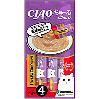 Лакомство-пюре CIAO Churu пюре для кошек Тунец Магуро и лобстер 14г * 4шт