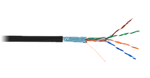 Кабель F/UTP 4 пары, Кат.5е, медный, внешний, PE, черный, 100м/305м
