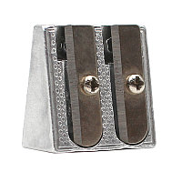 Точилка DELI "39762", металлическая, 2 отверстия, серебро