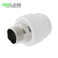 Муфта комбинированная наруж.резьба 63*2 под ключ, белый РТП