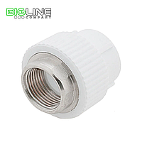 Муфта комбинированная внут.резьба 50*1 1/2 под ключ, белый РТП