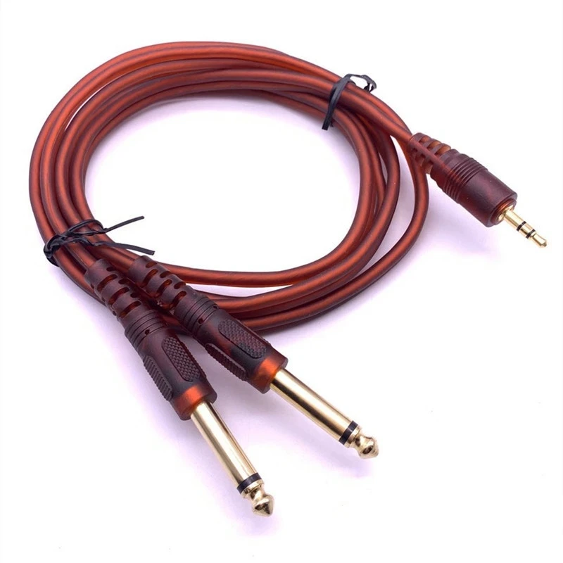 Кабель 2xJack 6.3 мм - Jack 3.5мм, 3м, LEEM AES-3M, фото 1