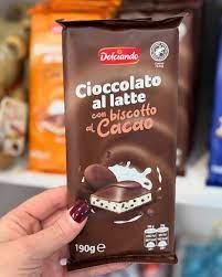 Шоколад Dolciando Cioccolato al Latte con Biscotto al Cacao 200 гр / Германия