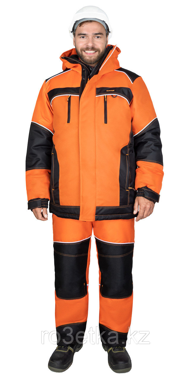 Костюм СИРИУС-АРКТИКА зимний, куртка дл., брюки, кирпичный с чёрным