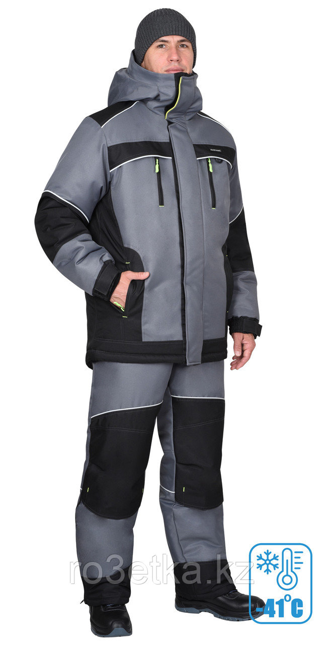 Костюм СИРИУС-АРКТИКА зимний, куртка дл., брюки, средне-серый с черным