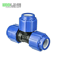 Тройник компрессионный 20*20*90 PN 16 ПЭ/Fitsa (15/165)