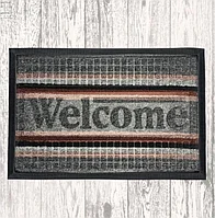 Придверный грязезащитный коврик 60х40 см "Welcome" темно-серый вид1