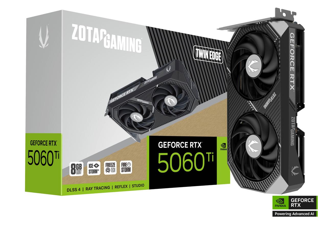 Видеокарта ZOTAC RTX 5060 Ti TWIN EDGE, 8 GB (ZT-B50610E-10M)