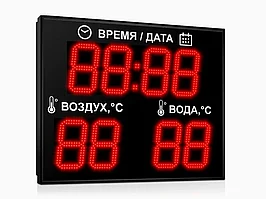 Табло для бассейнов (время, дата, температура воды и воздуха)