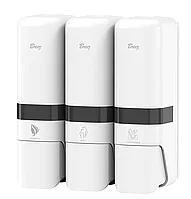 Настенный тройной дозатор для душевых помещений BREEZ S-8183 белый (250мл. x3)