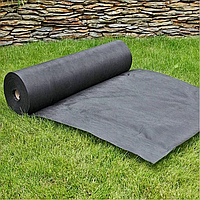 Геотекстиль термоскрёпленный. Плотность 150 гр./кв.м. (1,6х25 м.). Чёрный