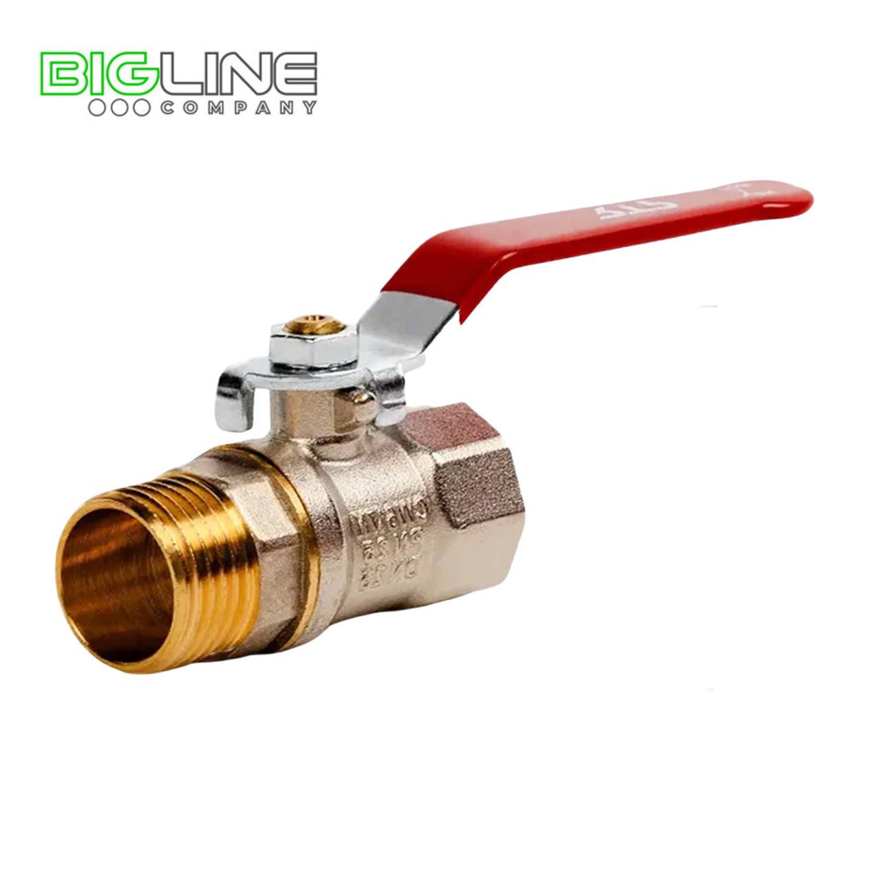 Кран шаровой латунь 1 1/2 PN25 никель ВР/НР рычаг РТП (1/10)