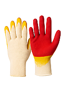 Перчатки трикотажные с 2-ым латексным обливом (Красный)