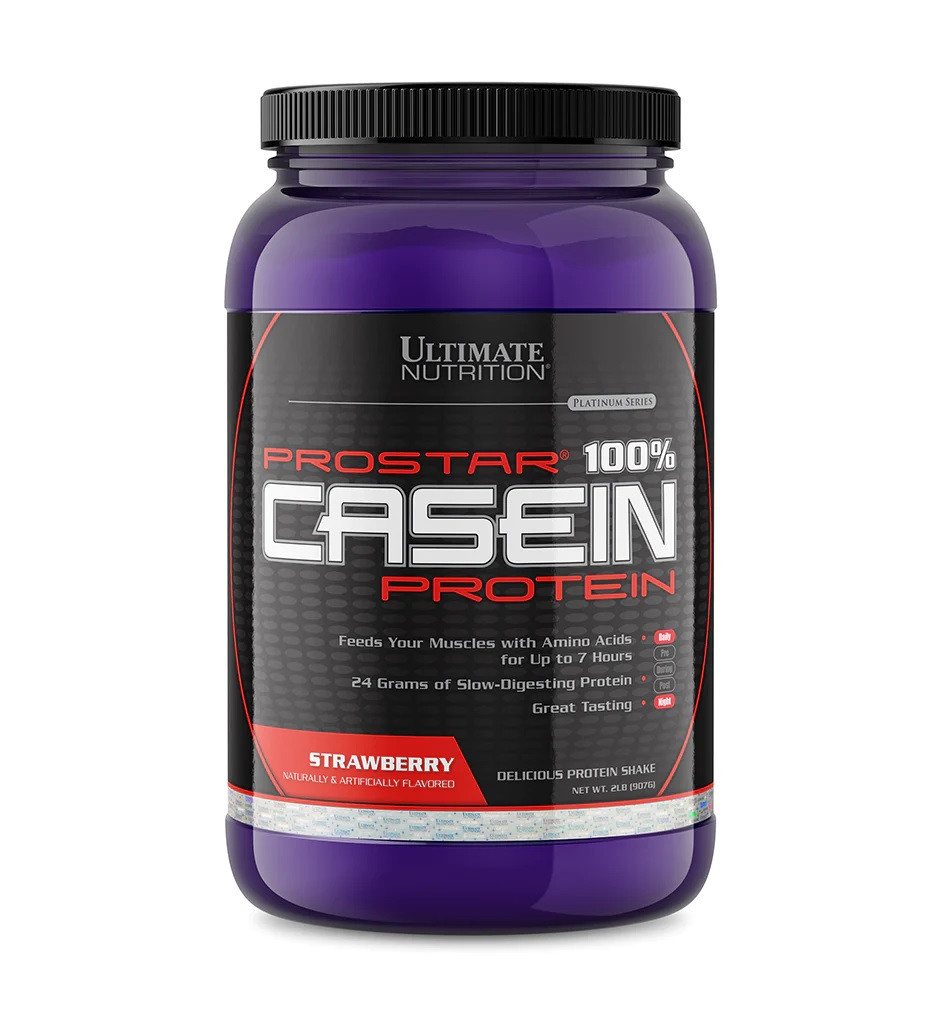 100% Prostar Casein, 908 g, Ultimate Nutrition Клубника, фото 1
