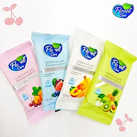 Салфетки влажные фруктовые Flovell Care 15шт
