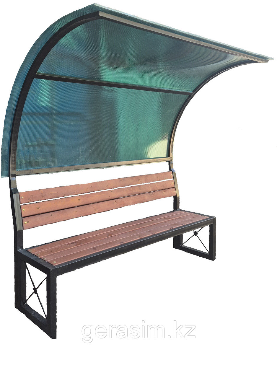 Скамейка с козырьком из поликарбоната (2м)