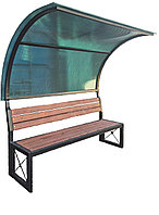 Скамейка с козырьком из поликарбоната (2м)