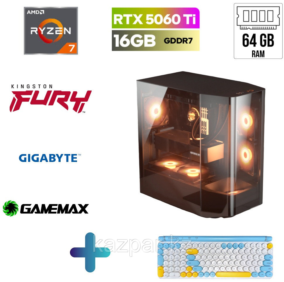 SEGURO COMP R7 7800X3D / RTX 5060 Ti 16 Гб / 64 Гб / SSD 2000 Гб / Win 11 Pro, фото 1