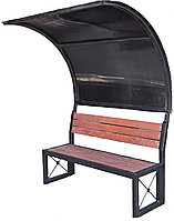 Скамейка с козырьком из поликарбоната (1,5м)