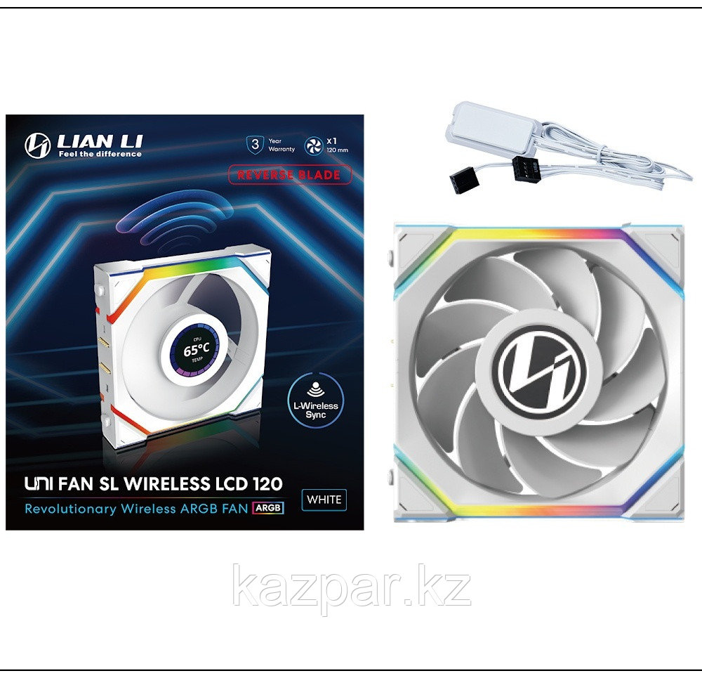 Вентилятор LIAN LI Uni Fan SL Wireless LCD 120 ARGB Reverse Blade 12RSLLCD1W1W, фото 1