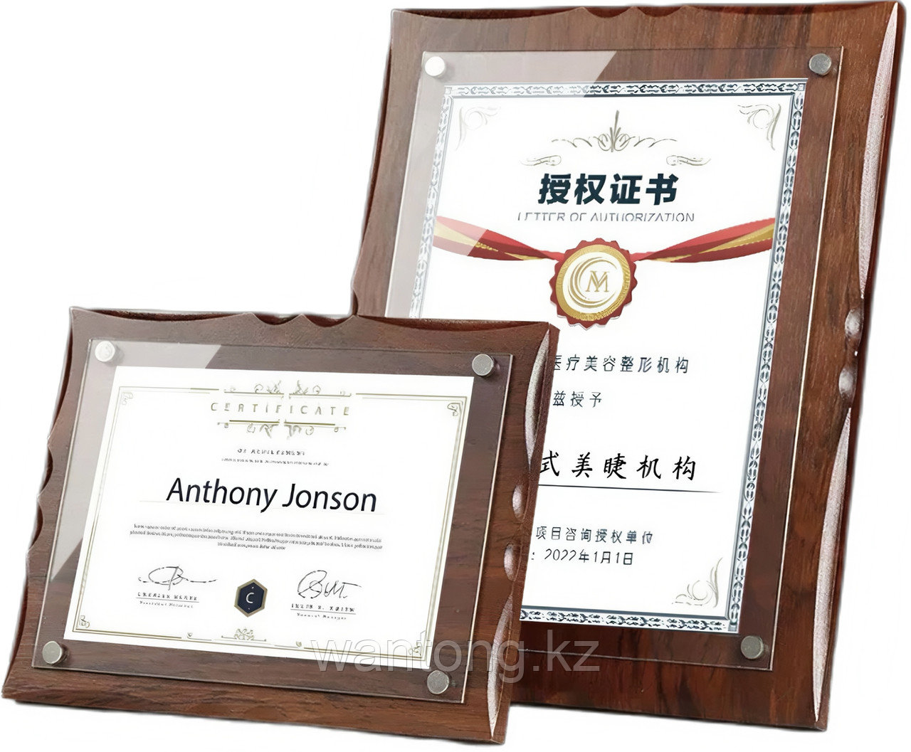 Деревянная плакетка с акриловым стеклом 3011-M-A4