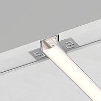 Профиль алюминиевый встраиваемый скрытый, серебро, CAB254