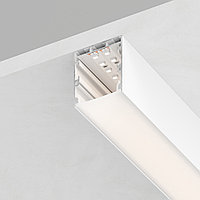 Профиль алюминиевый накладной "Линии света" с крепежами, белый, CAB256