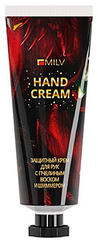Крем для рук с пчелиным воском и шиммером защитный "АРБУЗ" Milv, 70 мл