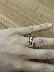 Кольцо / 17,5 размер / 4 кольца/ кристаллы( пр. Абая 141 )