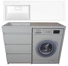 Тумба Амелия София 120 см с раковиной и столешницей  левая над стиральной машиной. РФ