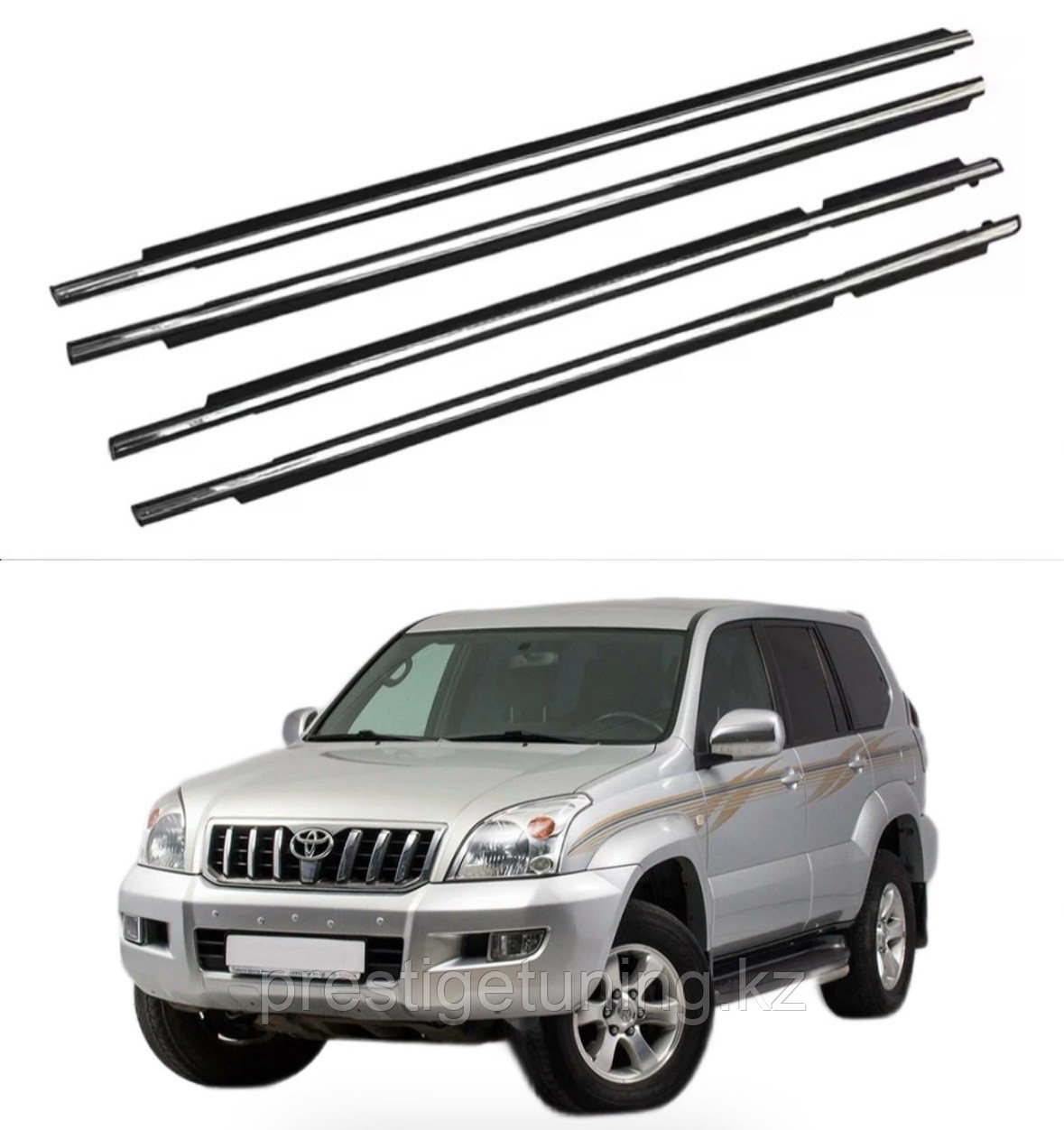 Молдинг стекла хромированный на Prado 120 2003-09 комплект (OEM)