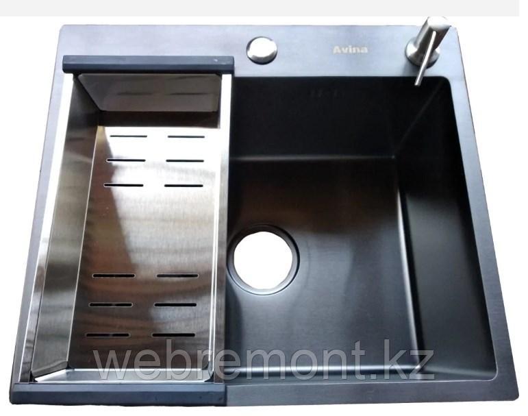 Кухонная мойка 500*450*230*1.5 мм.  AVINA черный