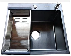 Кухонная мойка 450*480*230*1.5 мм.  AVINA черный