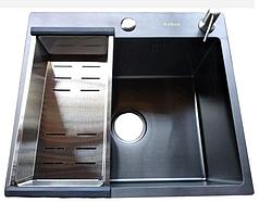 Кухонная мойка 500*500*230*0.8 мм.  AVINA  черный