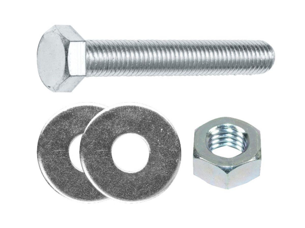 Болт М10х70 мм шестигр. с гайкой и шайбами (2 шт в зип-локе) STARFIX, фото 1