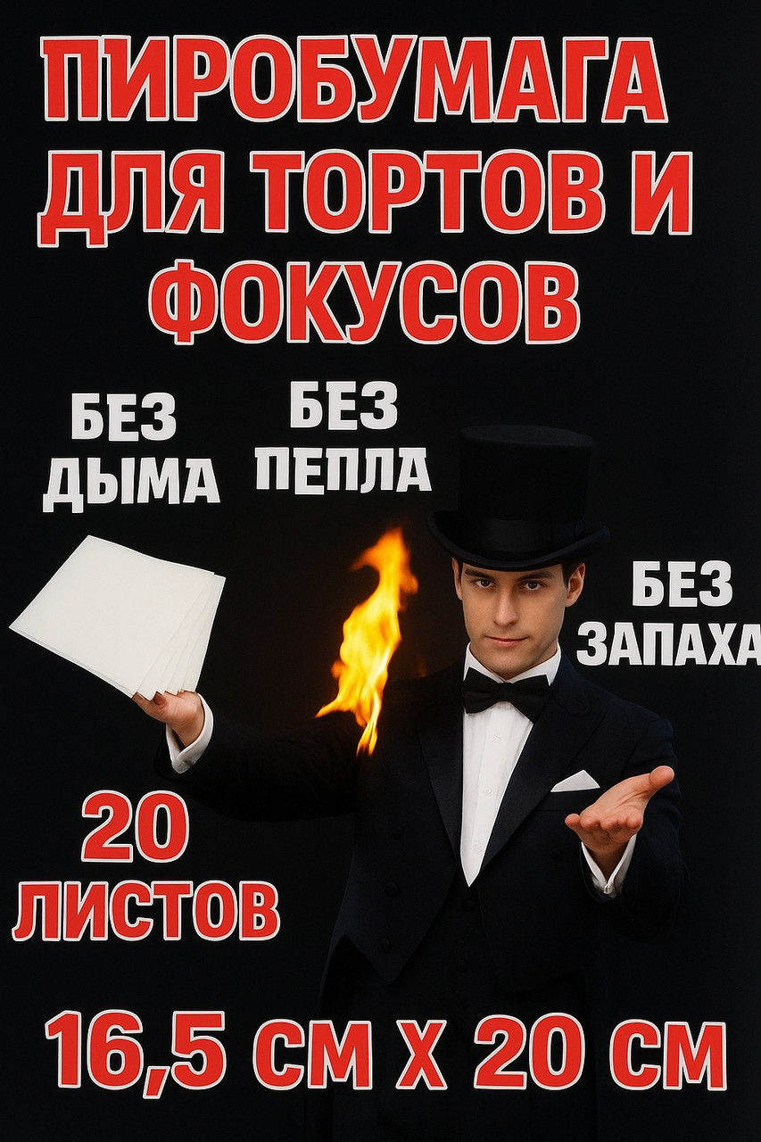 Пиробумага 20 листов(20см×16см), фото 1