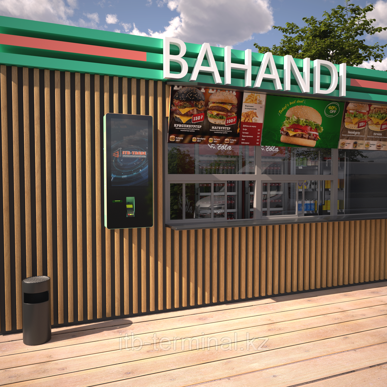 Электронный кассир 32" настенный. С фасадным стеклом, фото 1