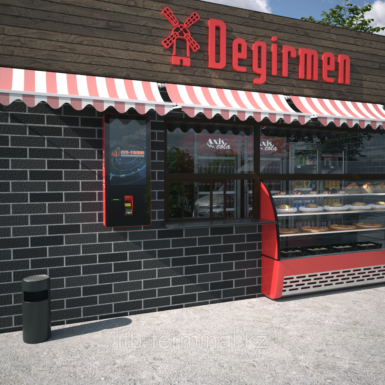 Электронный кассир 32" настенный. С фасадным стеклом, фото 1