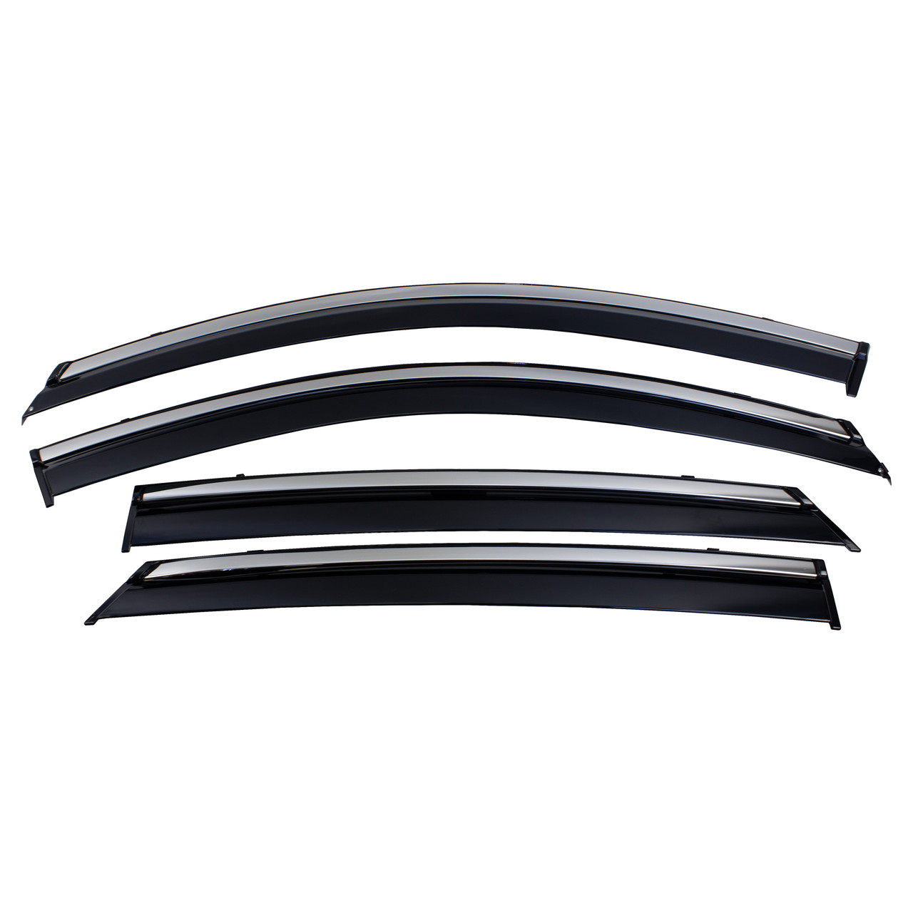 Дефлекторы окон (Ветровики) для Chevrolet Onix 2019+ седан с металлическим молдингом