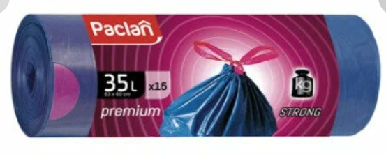 Пакет для мусора  Paclan  35л(15шт) 53х60см, фото 1