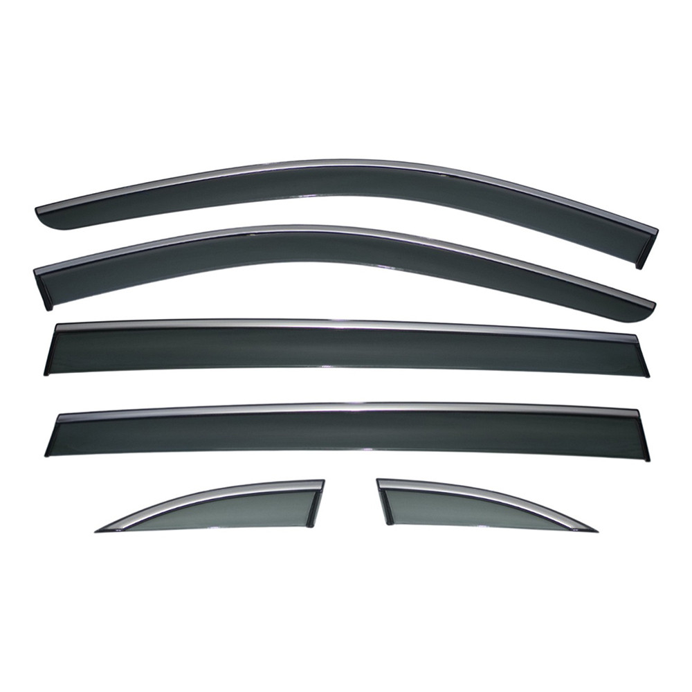Дефлекторы окон (Ветровики) для Hyundai Tucson 2021+ с металлическим молд (длинная база) 6часте
