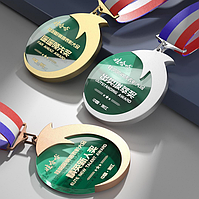Медаль наградная с огненным элементом YCZ-0009 ("золото" / "серебро" / "бронза" )