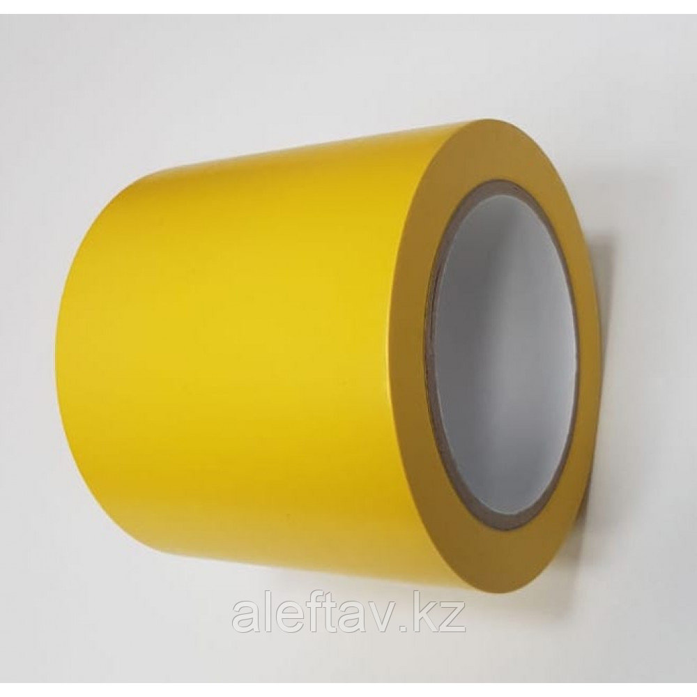 Лента ПВХ самоклеящаяся напольная, желтый цвет, 100мм х 33м, 150 мкр