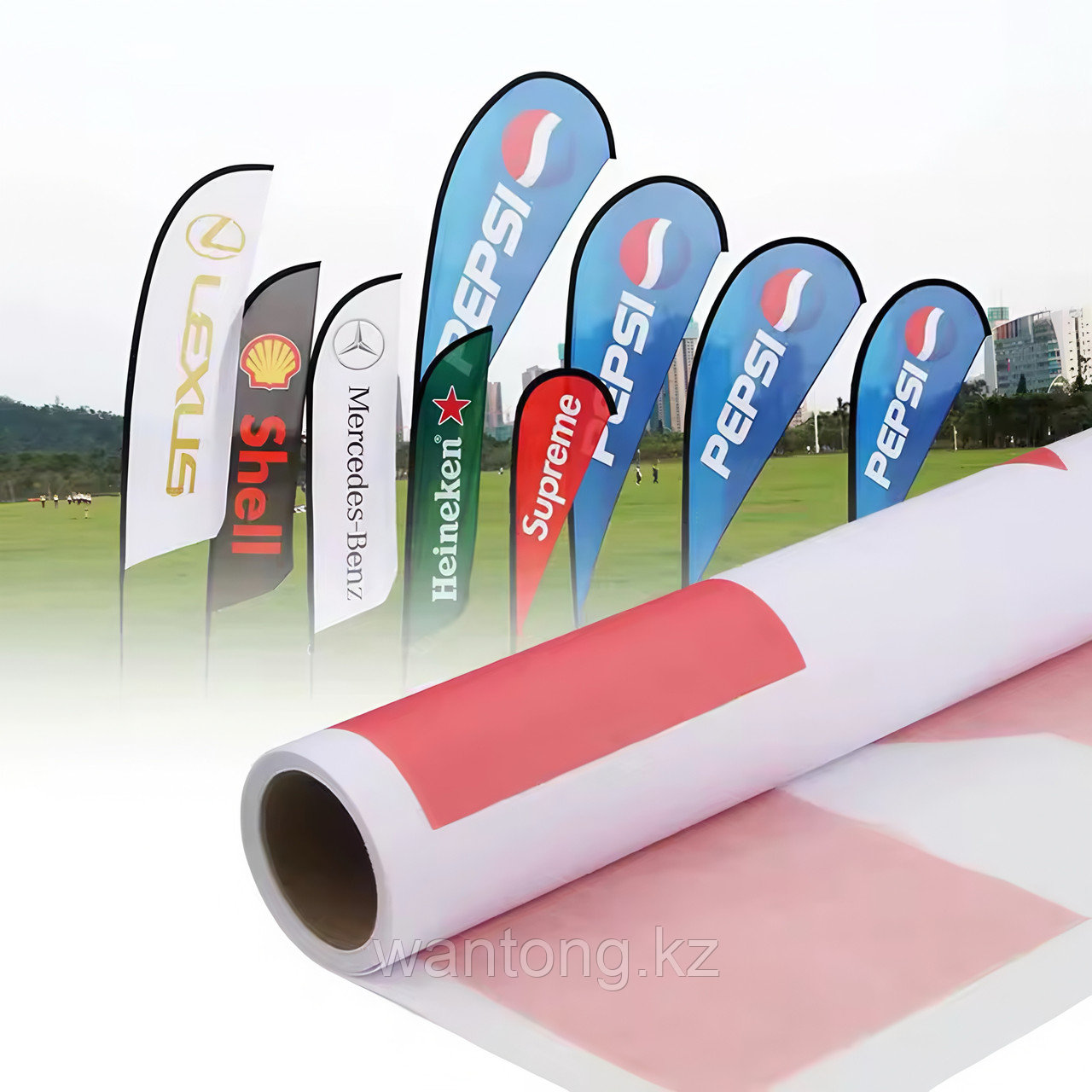 Ткань с бумажной подложкой (эко-сольвент / 220g) 1.52*50M