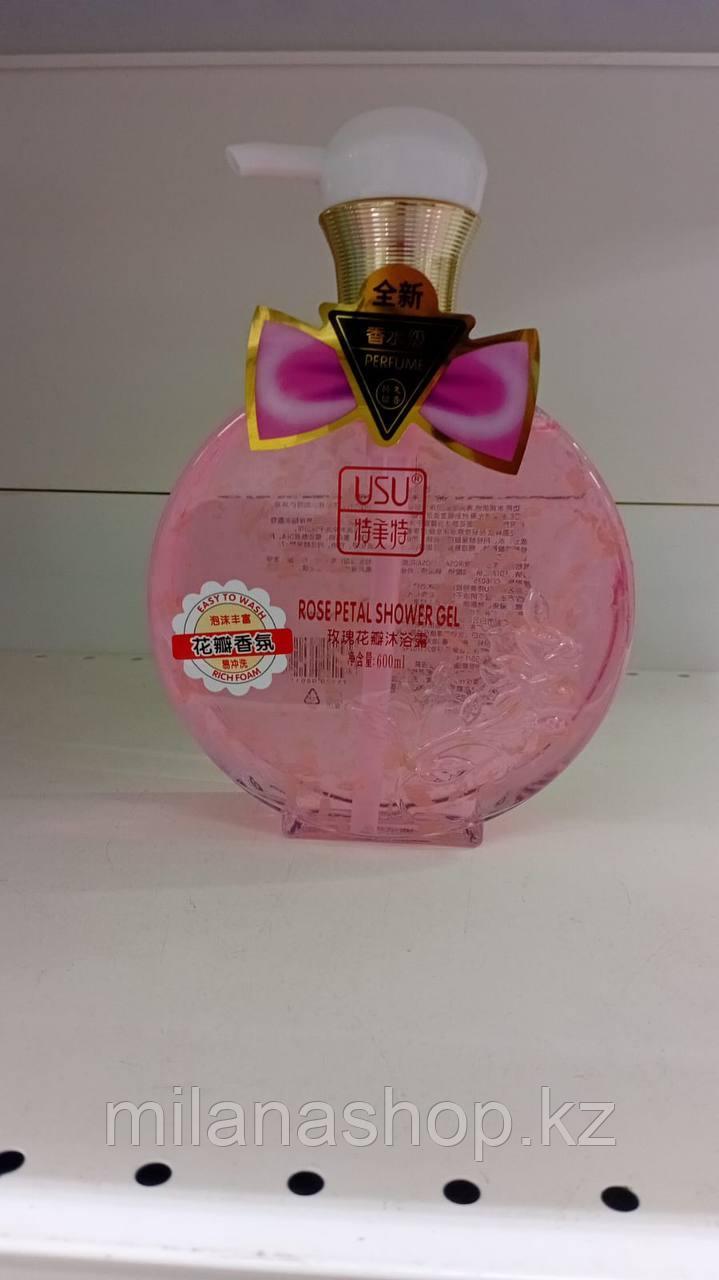 USU Rose Petal Shower Gel - Гель для душа с лепестками розы 600 мг, фото 1