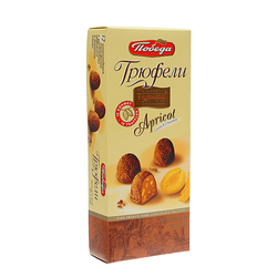 Трюфели шоколадные с кусочками абрикоса, посыпанные темным какао", 180г