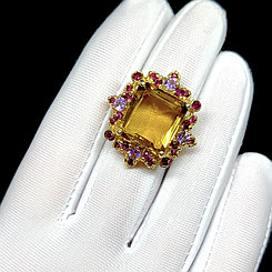 Кольцо эксклюзив с натуральным Цитрином