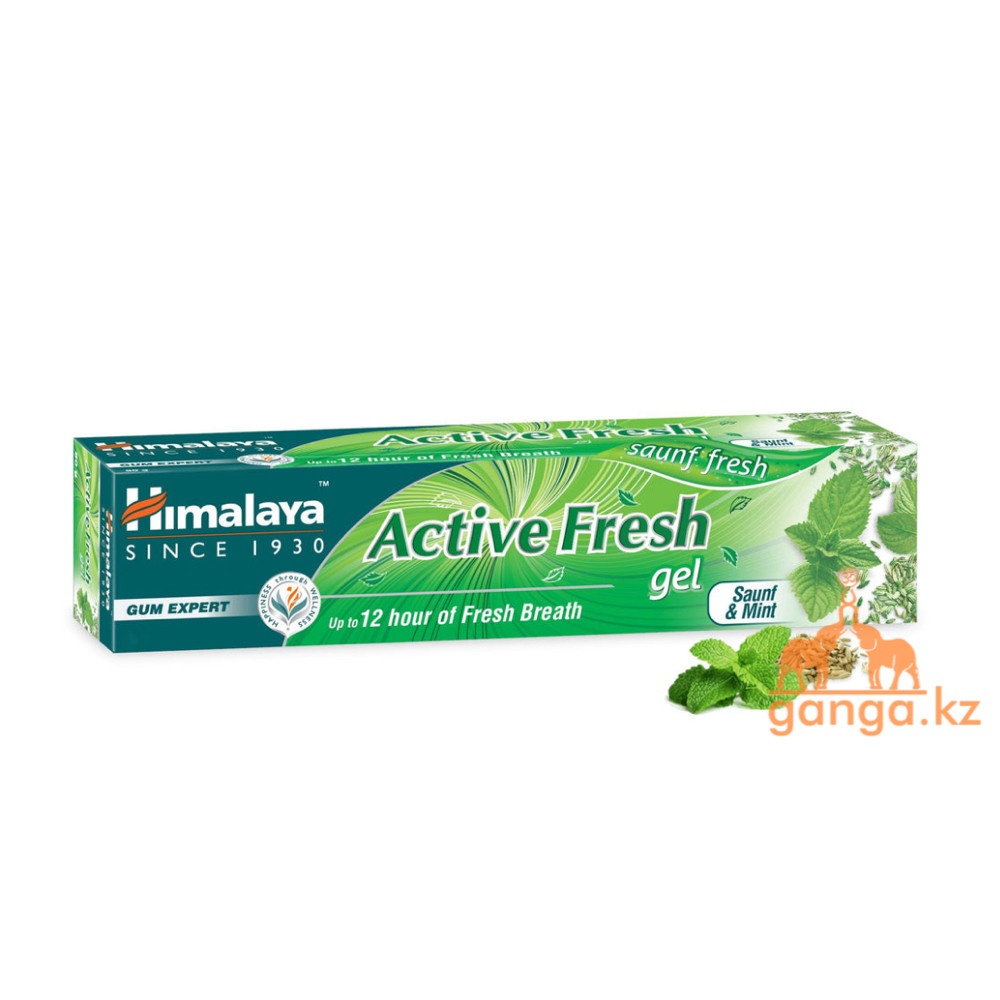 Зубная паста-гель "Активная свежесть" (Active Fresh HIMALAYA), 80 г., фото 1