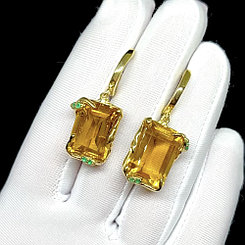 Серьги с натуральными Цитринами. эксклюзив